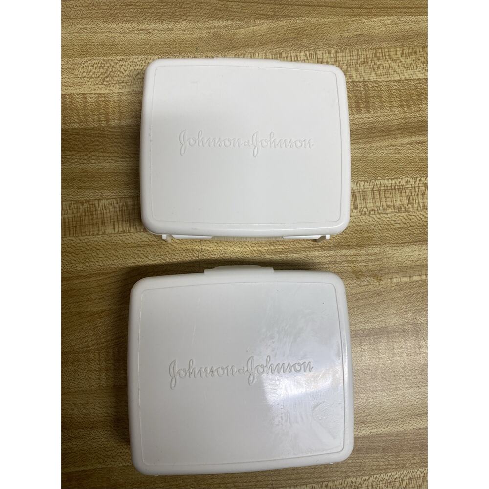 Two (2) Johnson & Johnson Compact Mini First Aid Kits Plastic Case & Contents